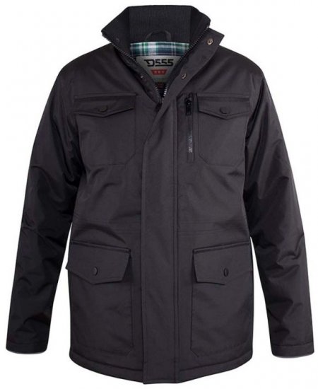D555 Fargo Five Pocket Jacket With Ribbed Neck and Inner Quilting Black - Jakid ja joped - Joped, suured suurused: 2XL – 12XL