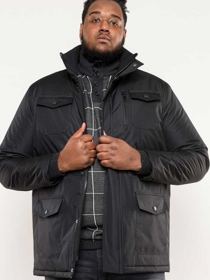 D555 Fargo Five Pocket Jacket With Ribbed Neck and Inner Quilting Black - Jakid ja joped - Joped, suured suurused: 2XL – 12XL