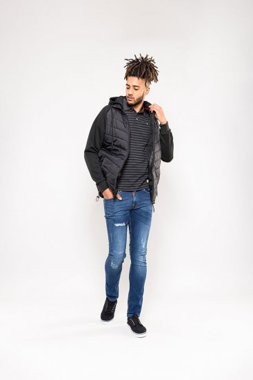 D555 Thorpe Hooded Quilted Jacket With Fleece Sleeves And Removable Fleece Hood - Jakid ja joped - Joped, suured suurused: 2XL – 12XL
