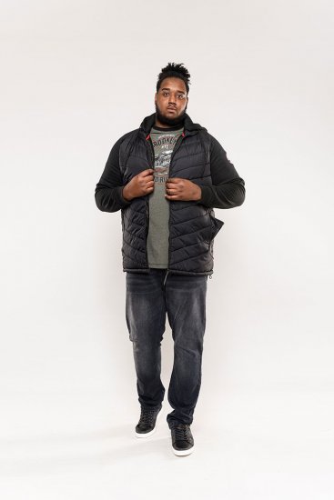 D555 Thorpe Hooded Quilted Jacket With Fleece Sleeves And Removable Fleece Hood - Jakid ja joped - Joped, suured suurused: 2XL – 12XL