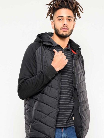 D555 Thorpe Hooded Quilted Jacket With Fleece Sleeves And Removable Fleece Hood - Jakid ja joped - Joped, suured suurused: 2XL – 12XL
