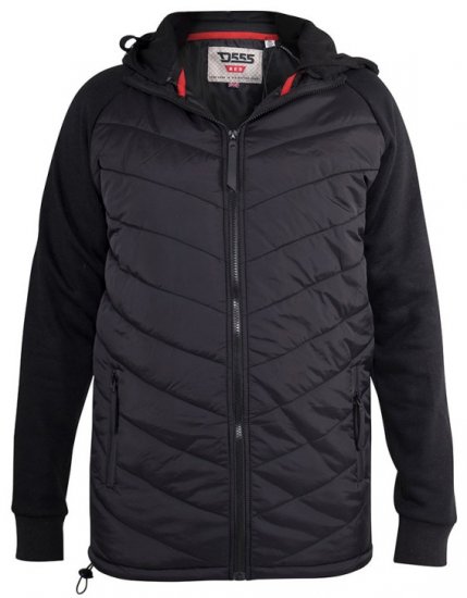 D555 Thorpe Hooded Quilted Jacket With Fleece Sleeves And Removable Fleece Hood - Jakid ja joped - Joped, suured suurused: 2XL – 12XL