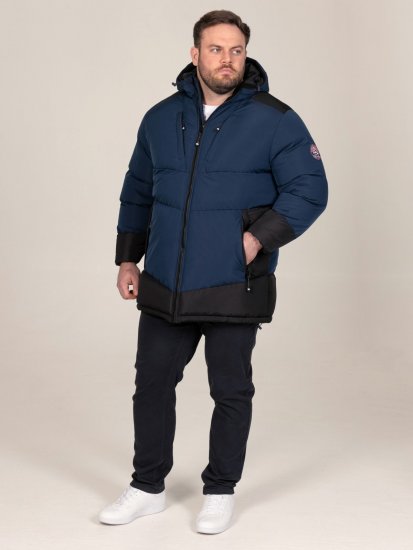 D555 Hank Ripstop Contrast Panelled Padded Hooded Jacket Tumesinine - Jakid ja joped - Joped, suured suurused: 2XL – 12XL
