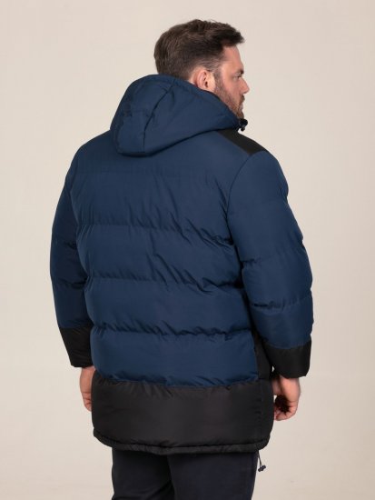 D555 Hank Ripstop Contrast Panelled Padded Hooded Jacket Tumesinine - Jakid ja joped - Joped, suured suurused: 2XL – 12XL
