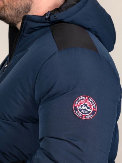 D555 Hank Ripstop Contrast Panelled Padded Hooded Jacket Tumesinine - Jakid ja joped - Joped, suured suurused: 2XL – 12XL