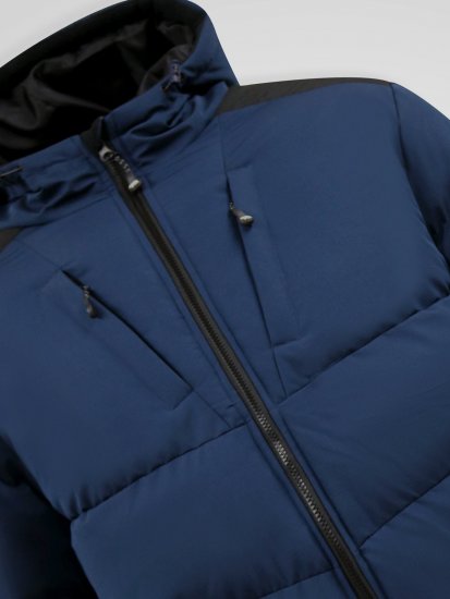 D555 Hank Ripstop Contrast Panelled Padded Hooded Jacket Tumesinine - Jakid ja joped - Joped, suured suurused: 2XL – 12XL
