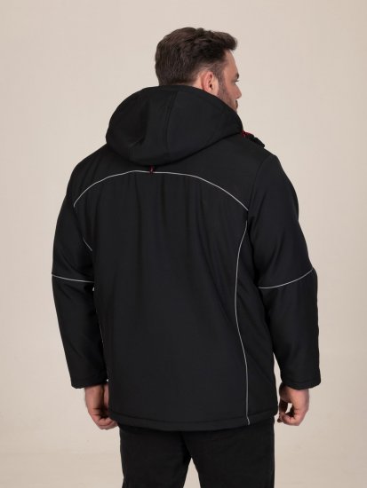D555 Jamie Soft Shell Detachable Hood Padded Jacket Must - Jakid ja joped - Joped, suured suurused: 2XL – 12XL