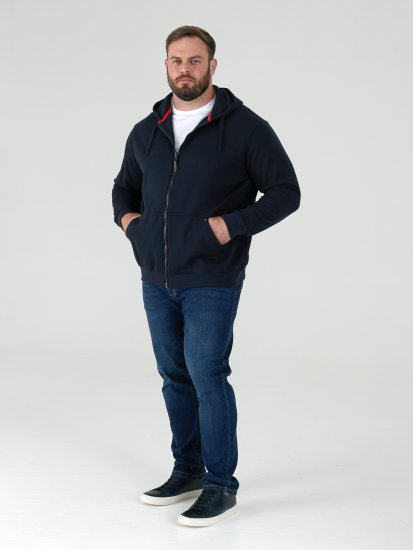 D555 Cantor Dressipluus Kapuutsiga Tumesinine - Sviitrid ja dressipluusid - Meeste suured kapuutsiga jakid suurustes 2XL – 14XL