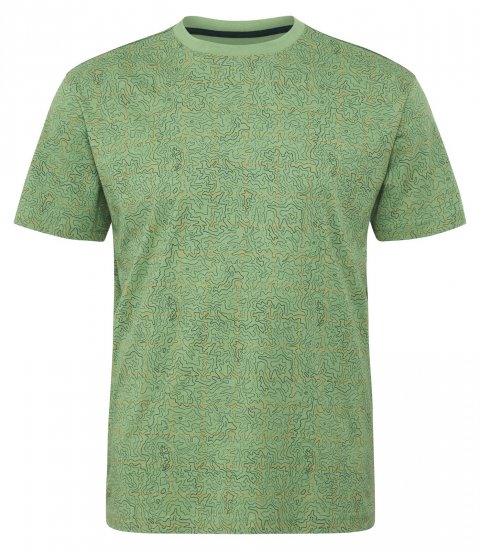 North Latitude Allover Printed T-särk Keskmine Roheline - T-särgid - Suured T-särgid 2XL – 14XL