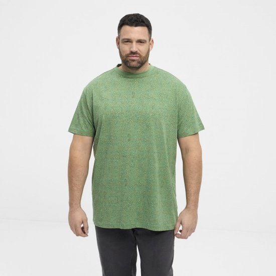North Latitude Allover Printed T-särk Keskmine Roheline - T-särgid - Suured T-särgid 2XL – 14XL