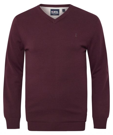 North Latitude 53133 V-Neck Knit Punane - Sviitrid ja dressipluusid - Meeste suured kapuutsiga jakid suurustes 2XL – 14XL