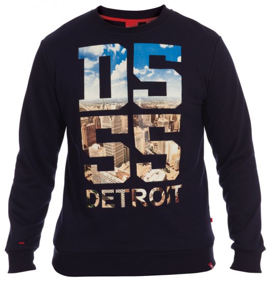 D555 Detroit Sweat - Sviitrid ja Dressipluusid - Meeste suured kapuutsiga jakid suurustes 2XL – 14XL