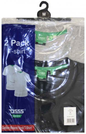 D555 Fenton 2-pack Black/Grey T-shirt - T-särgid - Suured T-särgid 2XL – 14XL