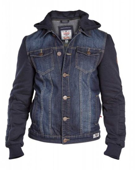 D555 CURTIS Denim Jacket With Detachable Hood - Jakid & Vihmariided - Joped, suured suurused: 2XL – 8XL