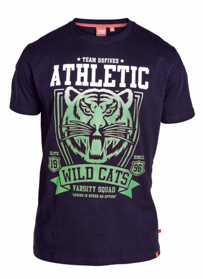 D555 STACY "Wild Cats" T-Shirt Navy - T-särgid - Suured T-särgid 2XL – 14XL