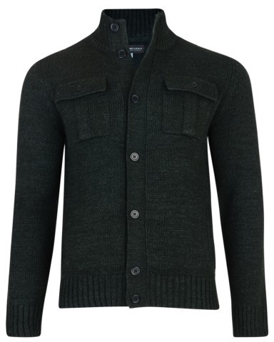 Kam Jeans Button Thru Knit Cardigan Dk Green - Sviitrid ja Dressipluusid - Meeste suured kapuutsiga jakid suurustes 2XL – 8XL