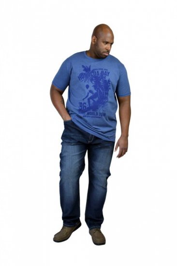 D555 CLAYTON Honolua Bay T-shirt Denim Marl - T-särgid - Suured T-särgid 2XL – 14XL