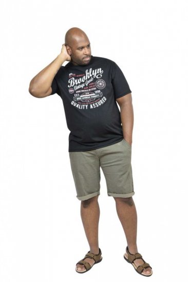 D555 NEAL Brooklyn Crew Neck T-Shirt Black - T-särgid - Suured T-särgid 2XL – 14XL