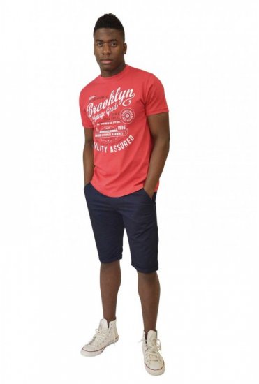 D555 NEAL Brooklyn Crew Neck T-Shirt Red - T-särgid - Suured T-särgid 2XL – 14XL