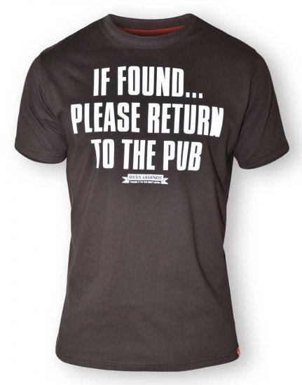 D555 SIMON 'Return To The Pub' Crew Neck T-Shirt Black - T-särgid - Suured T-särgid 2XL – 14XL