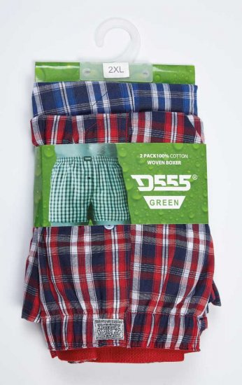D555 PLAID Boxer Shorts Pack of Two - Aluspesu ja ujumisriided - Aluspesu 2XL-8XL