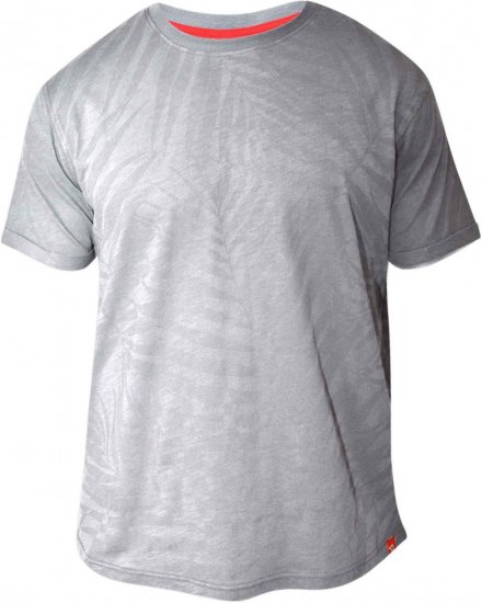 D555 ADAM Allover Leaf Print T-Shirt Grey - T-särgid - Suured T-särgid 2XL – 14XL