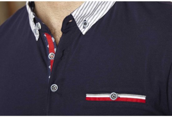 D555 GARFIELD Short Sleeve Stretch Polo Shirt Navy - Polosärgid - Meeste suured polosärgid 2XL – 8XL