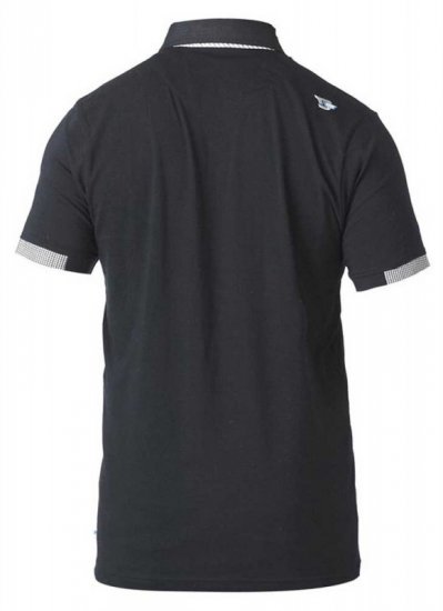 D555 SWANN Short Sleeve Stretch Polo Black - Polosärgid - Meeste suured polosärgid 2XL – 8XL