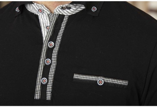 D555 SWANN Short Sleeve Stretch Polo Black - Polosärgid - Meeste suured polosärgid 2XL – 8XL