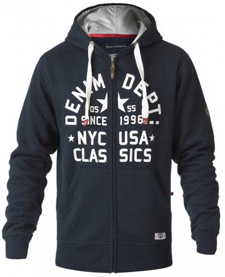 D555 Upton Hoodie Navy - Sviitrid ja dressipluusid - Meeste suured kapuutsiga jakid suurustes 2XL – 14XL