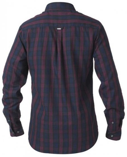D555 Nixon LS Shirt Navy/Wine - Särgid - Meeste suured särgid 2XL – 8XL