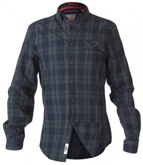 D555 Angelo LS Shirt Navy - Särgid - Meeste suured särgid 2XL – 8XL