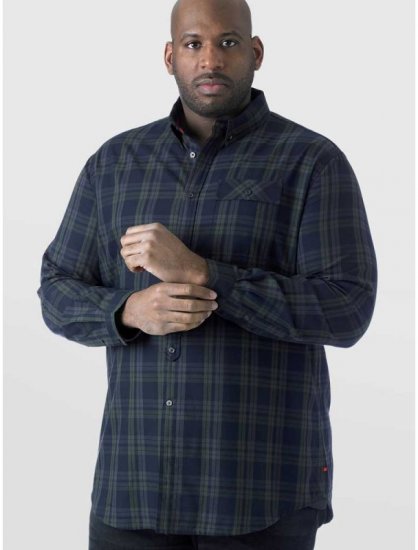 D555 Angelo LS Shirt Navy - Särgid - Meeste suured särgid 2XL – 8XL
