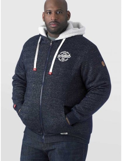 D555 Hulk Fur Lined Zipper Hood Navy - Sviitrid ja dressipluusid - Meeste suured kapuutsiga jakid suurustes 2XL – 14XL