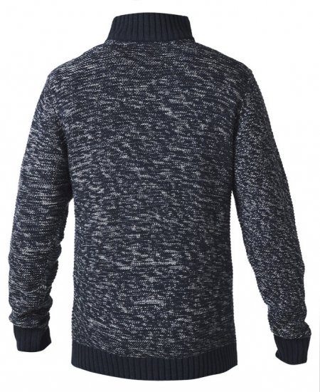 D555 REMINGTON Sweater With Woven Zipper Chest Pocket Navy/Grey - Sviitrid ja dressipluusid - Meeste suured kapuutsiga jakid suurustes 2XL – 14XL