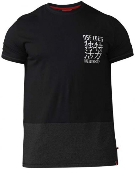 D555 Emerson T-shirt Black & Charcoal - T-särgid - Suured T-särgid 2XL – 8XL