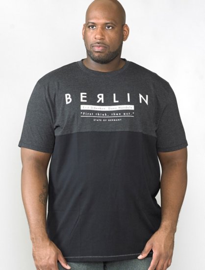 D555 Hamish T-shirt Charcoal & Black - T-särgid - Suured T-särgid 2XL – 14XL