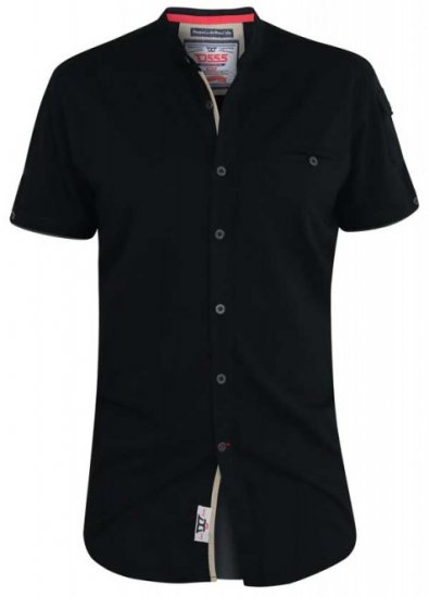 D555 Archer Collarless Shirt Black - Särgid - Meeste suured särgid 2XL – 8XL