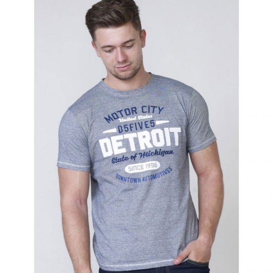 D555 Darcy Embroidered T-shirt Blue - T-särgid - Suured T-särgid 2XL – 14XL