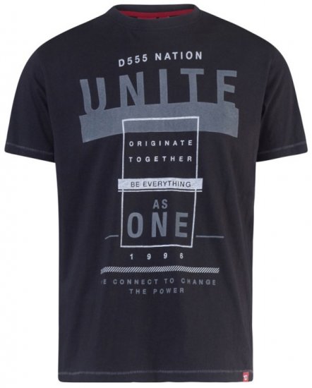 D555 Phillip T-shirt Black - T-särgid - Suured T-särgid 2XL – 14XL