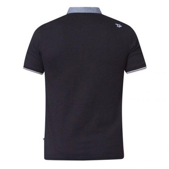 D555 Brent Polo Black - Polosärgid - Meeste suured polosärgid 2XL – 8XL