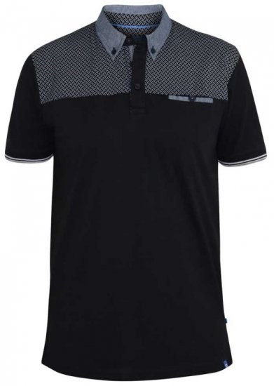 D555 Brent Polo Black - Polosärgid - Meeste suured polosärgid 2XL – 8XL