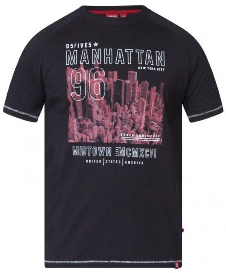 D555 Perry T-shirt Black - T-särgid - Suured T-särgid 2XL – 14XL