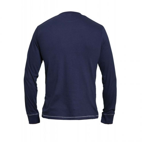 D555 Austin Long Sleeve T-shirt Navy - T-särgid - Suured T-särgid 2XL – 14XL