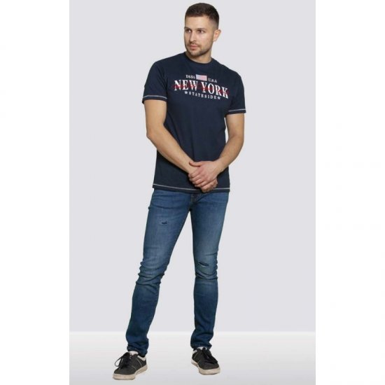 D555 Thornton Embroidery T-shirt Navy - T-särgid - Suured T-särgid 2XL – 14XL