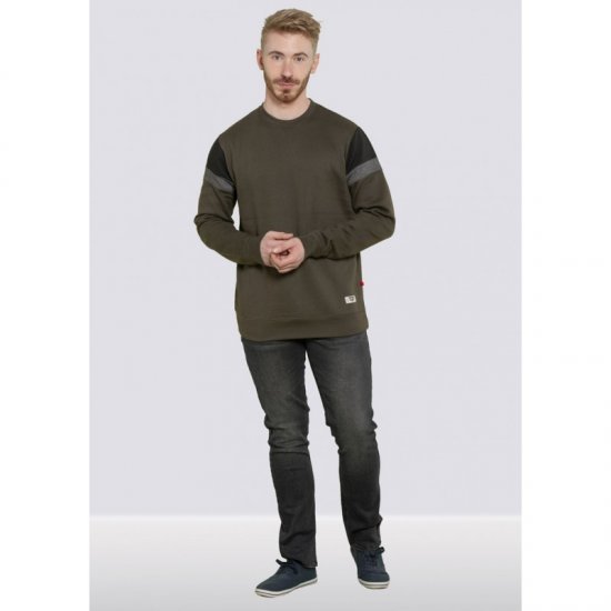 D555 Clermont Sweatshirt Khaki - Sviitrid ja dressipluusid - Meeste suured kapuutsiga jakid suurustes 2XL – 14XL