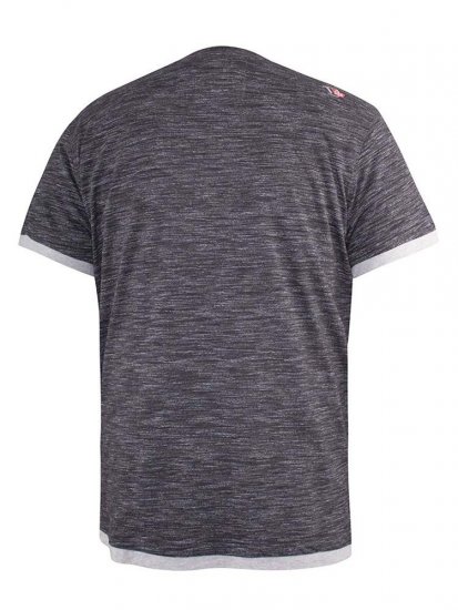 D555 Albury Black Double Layer Printed T-Shirt - T-särgid - Suured T-särgid 2XL – 14XL