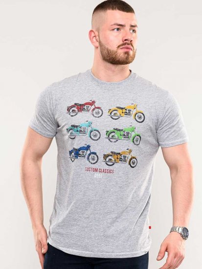 D555 Bathurst Custom Classics Motorbike Printed T-Shirt Grey - T-särgid - Suured T-särgid 2XL – 14XL