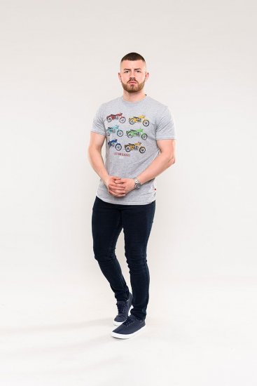 D555 Bathurst Custom Classics Motorbike Printed T-Shirt Grey - T-särgid - Suured T-särgid 2XL – 14XL