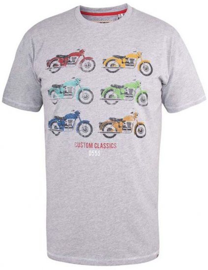 D555 Bathurst Custom Classics Motorbike Printed T-Shirt Grey - T-särgid - Suured T-särgid 2XL – 14XL